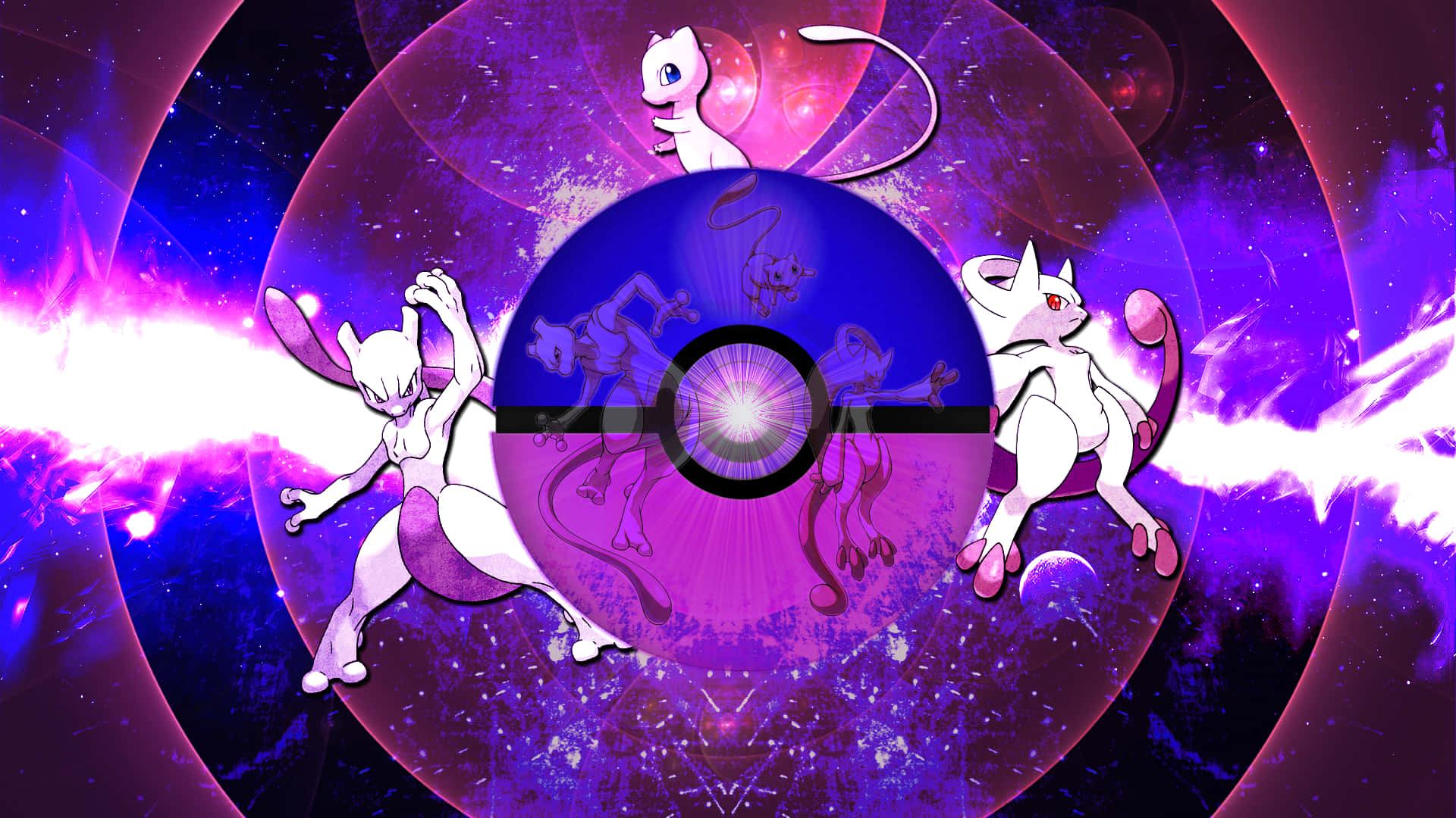 "Look out! It's the Mythical Pokemon Mew!" Wallpaper