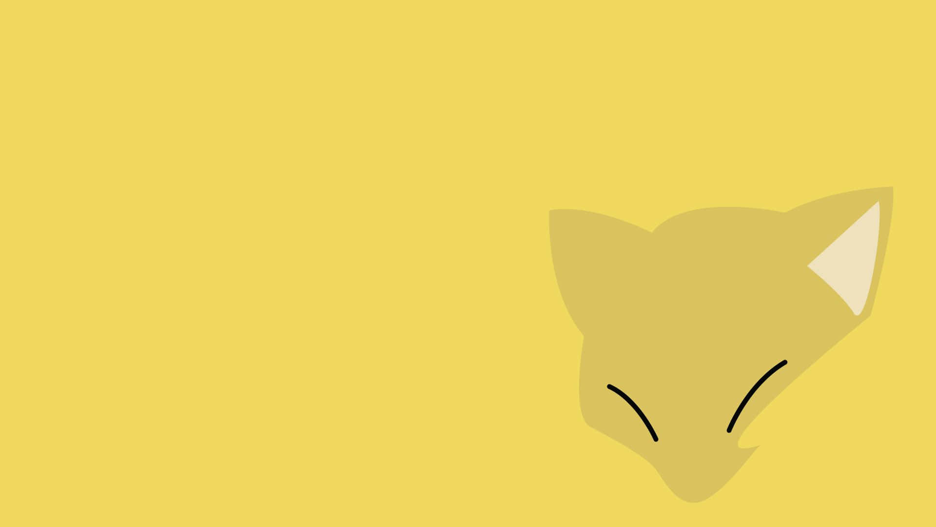Eingelber Fuchs Mit Geschlossenen Augen Auf Einem Gelben Hintergrund. Wallpaper