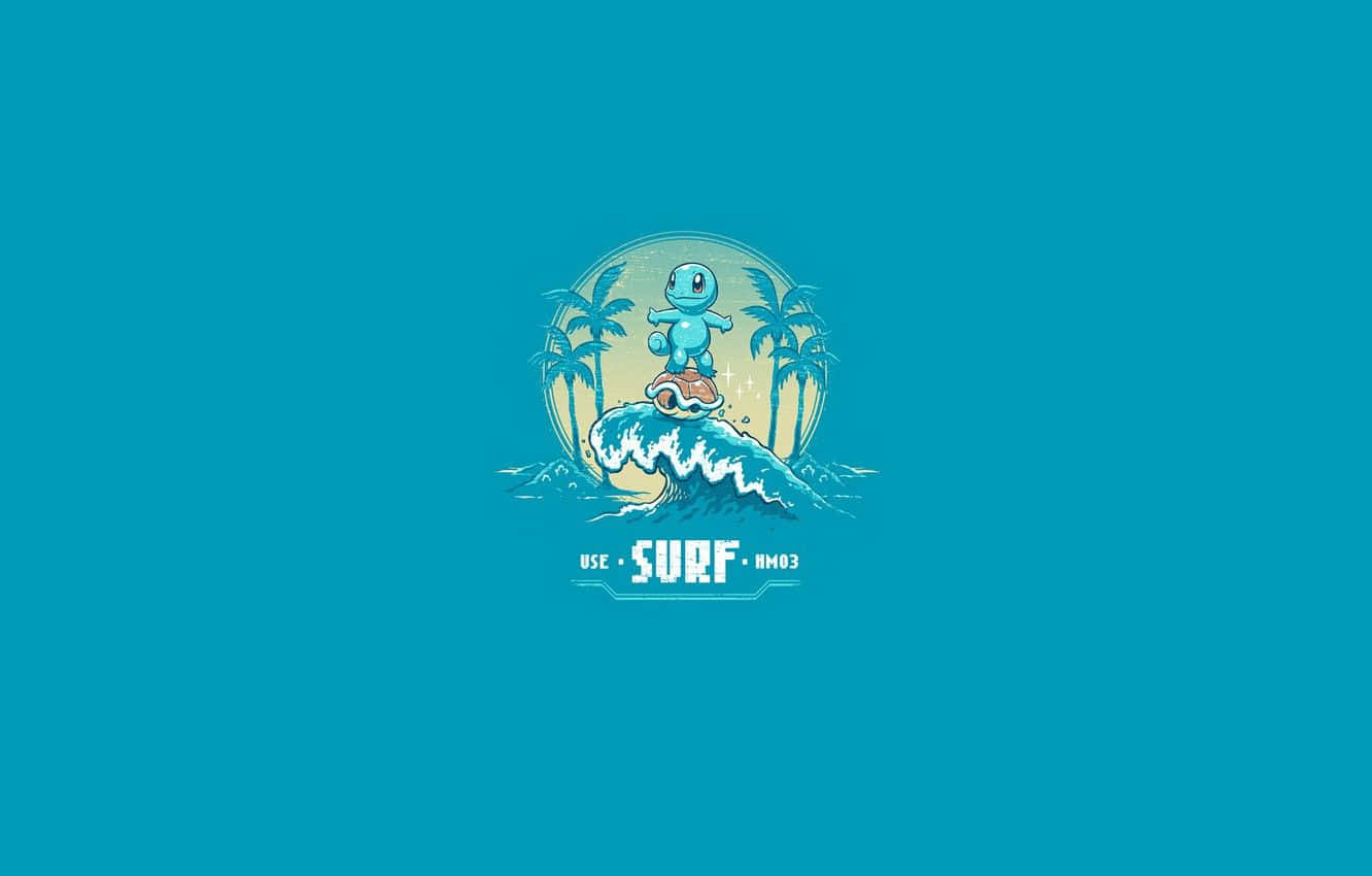 Logodi Surf Su Uno Sfondo Blu Sfondo