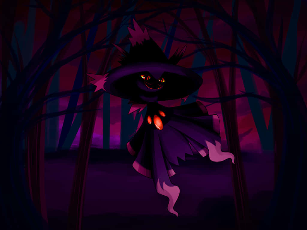 Pokémon Mismagius In Scary Forest Wallpaper