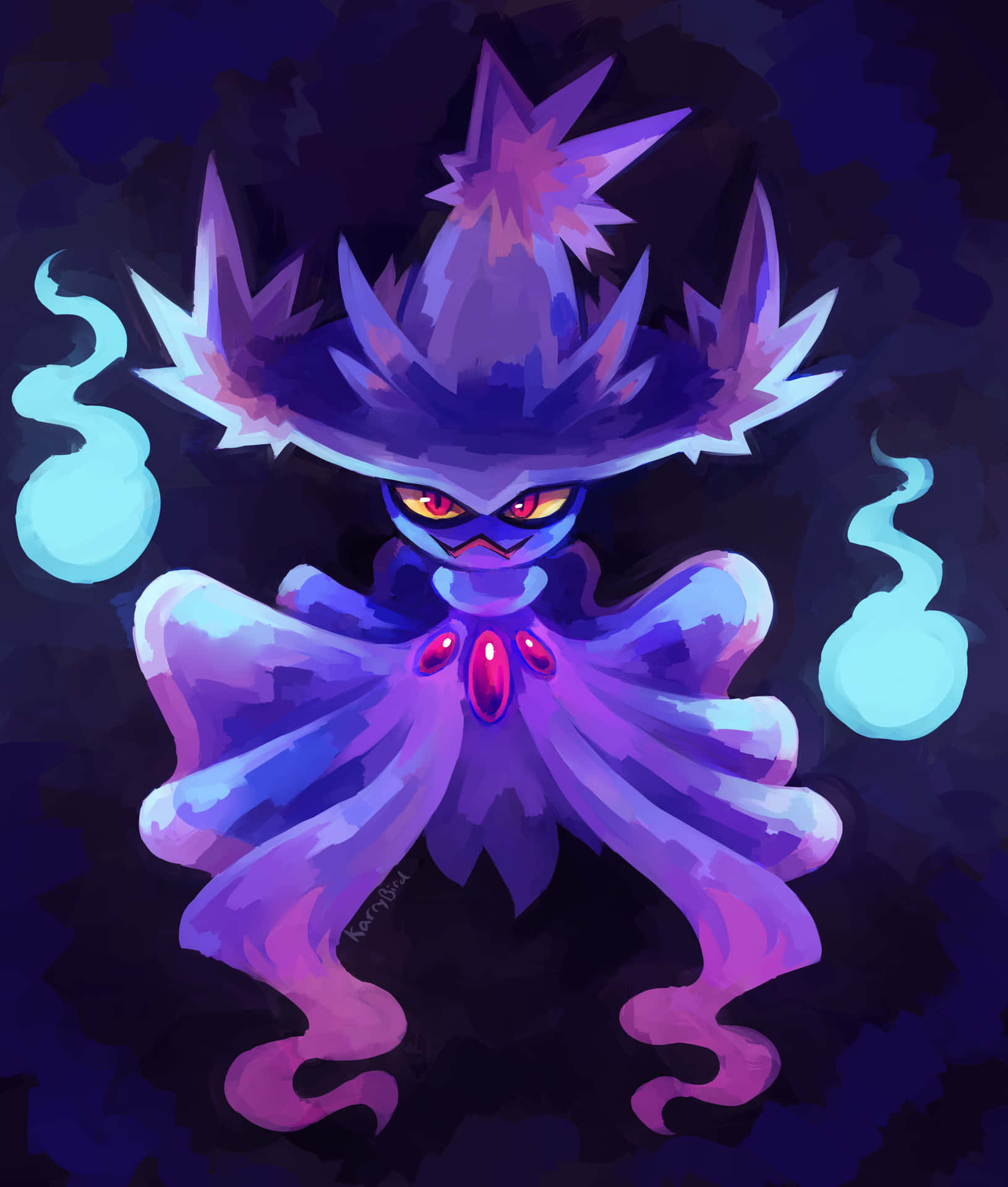 Pokémon Mismagius With Spirits Wallpaper