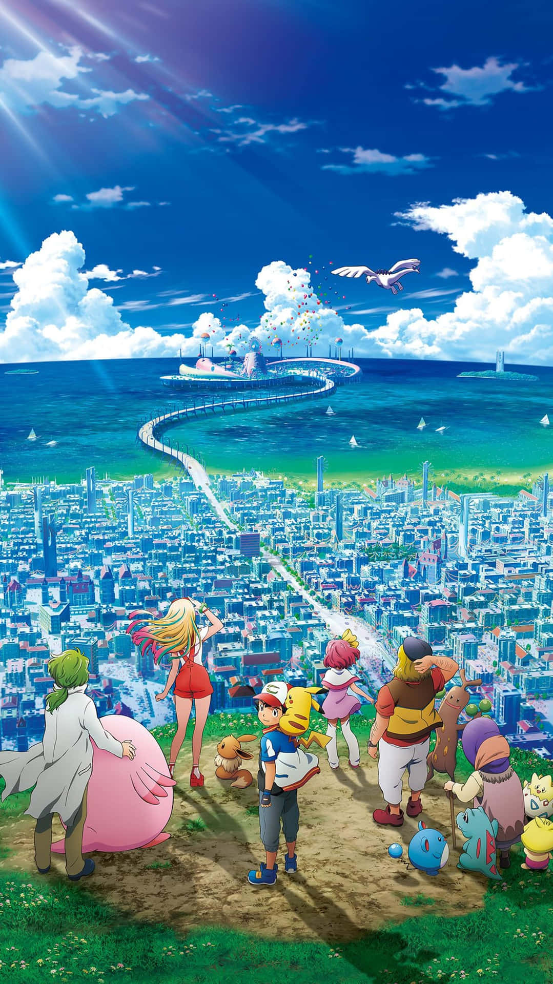 Join Ash, Pikachu, and their Friends on their Pokemon Movie Adventures! Wallpaper