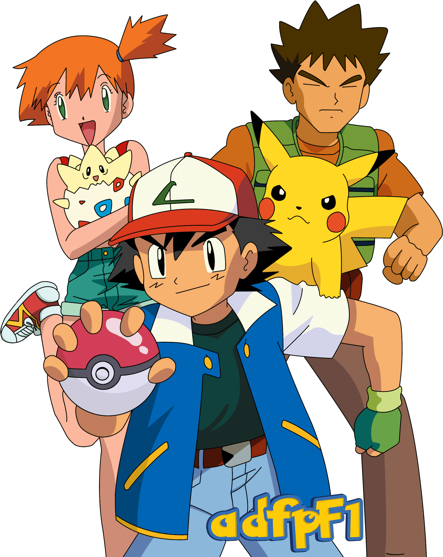 Download Pokemon Original Trio With Pikachuand Togepi | Wallpapers.com