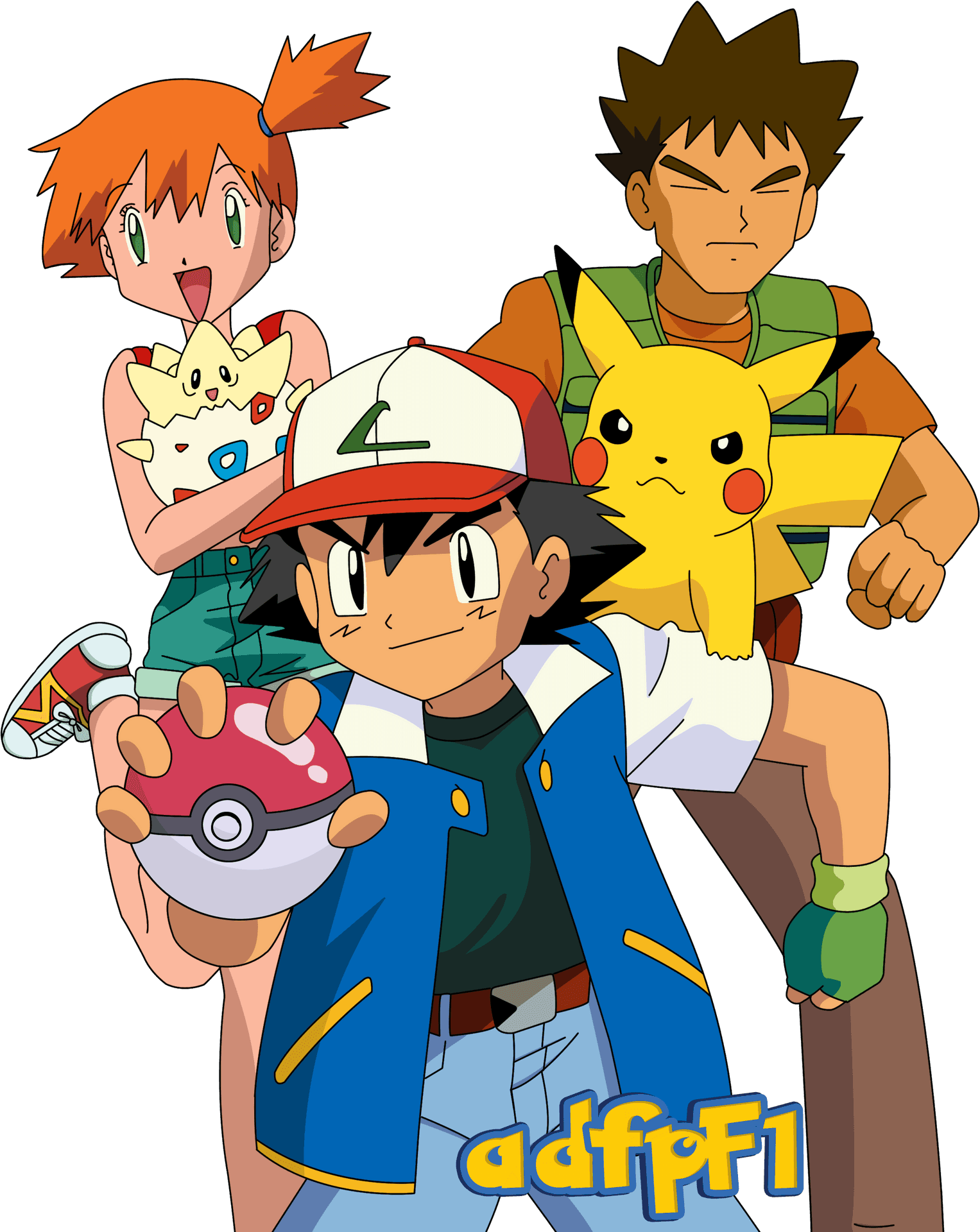 Pokemon Original Trio With Pikachuand Togepi PNG