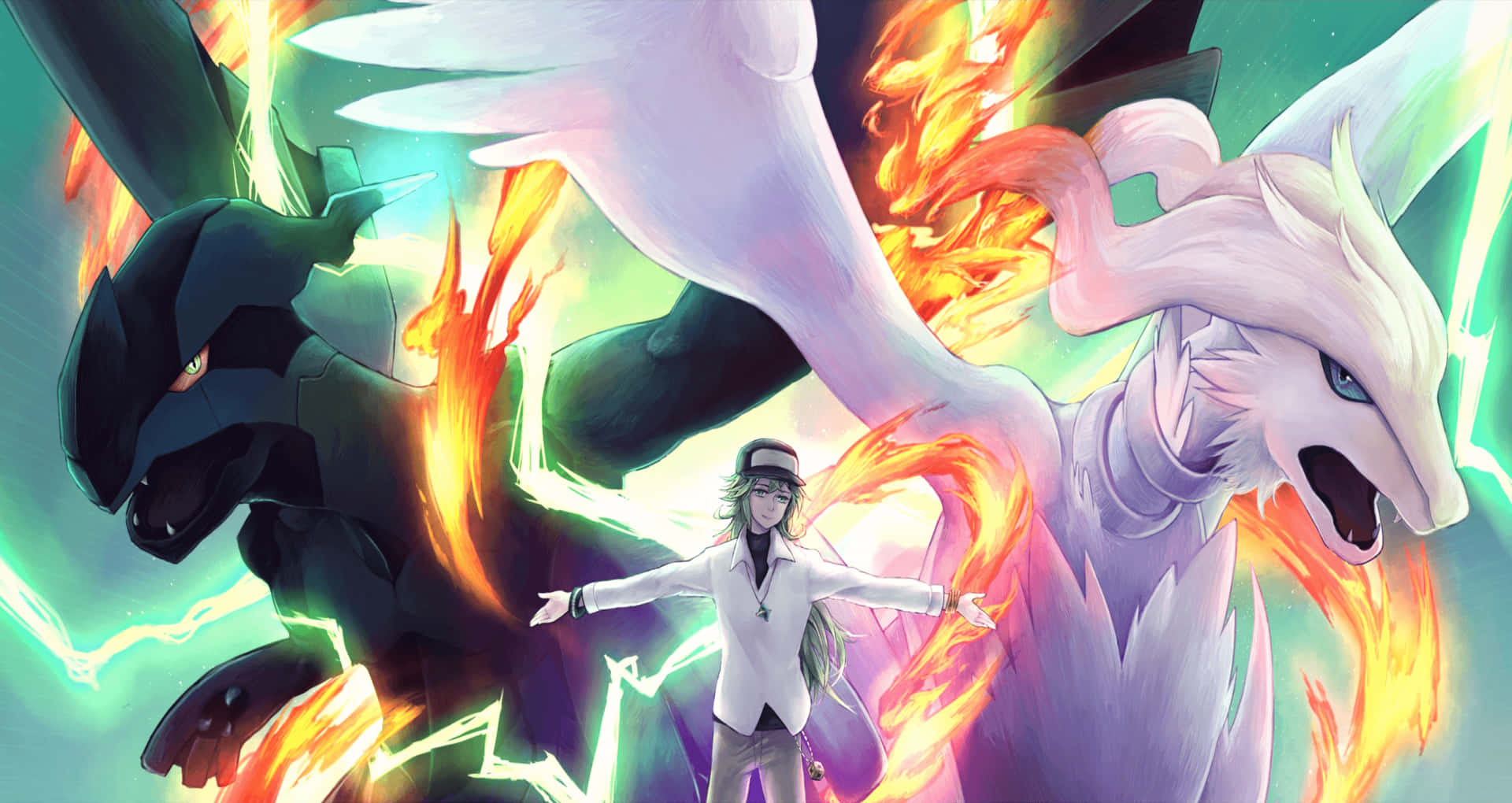 Epicabattaglia Tra Reshiram E Zekrom - Immagine Di Profilo Pokémon (pfp) Sfondo