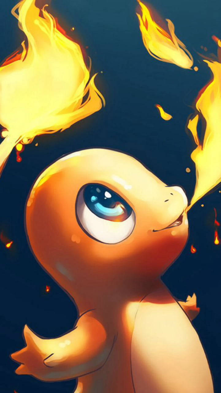 Pokemonhandy Charmander Atmet Feuer. Wallpaper