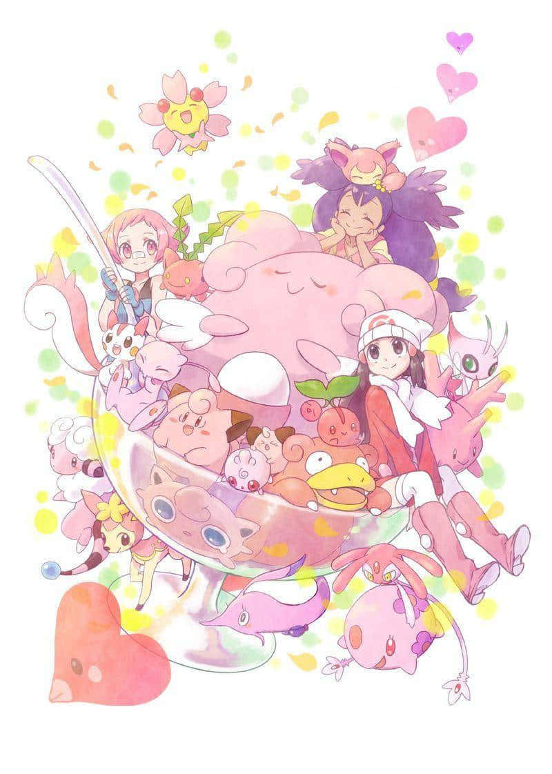 Pokemon Pink Party Artwork Wallpaper