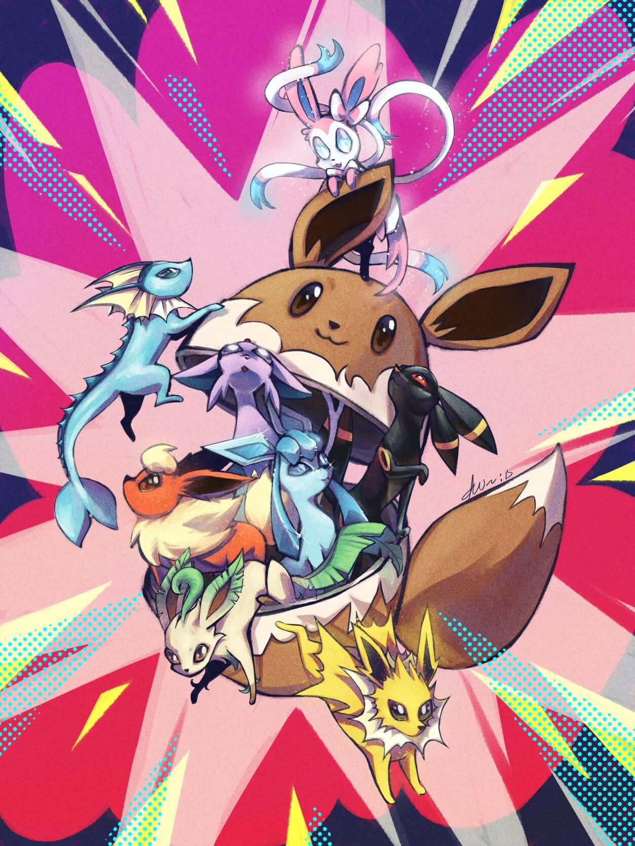 "Brightly Colored Pokemon Posters" Wallpaper