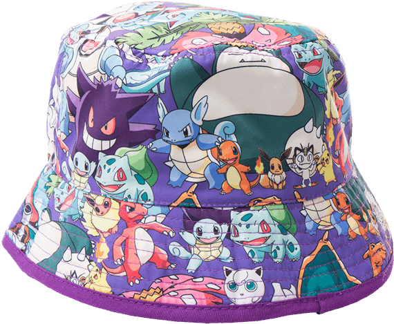 Pokemon Print Bucket Hat PNG