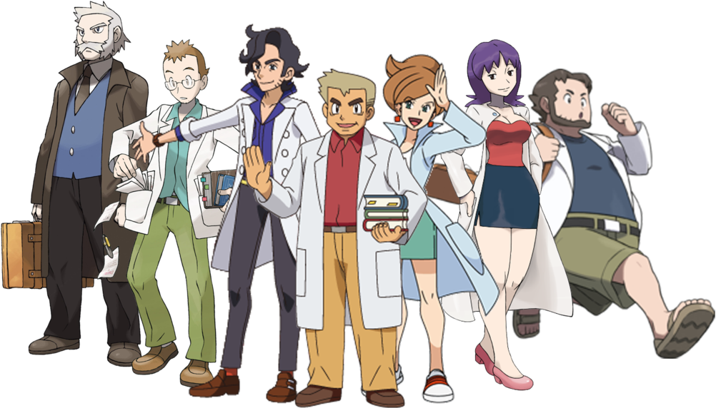 Pokemon Professors Group Illustration PNG