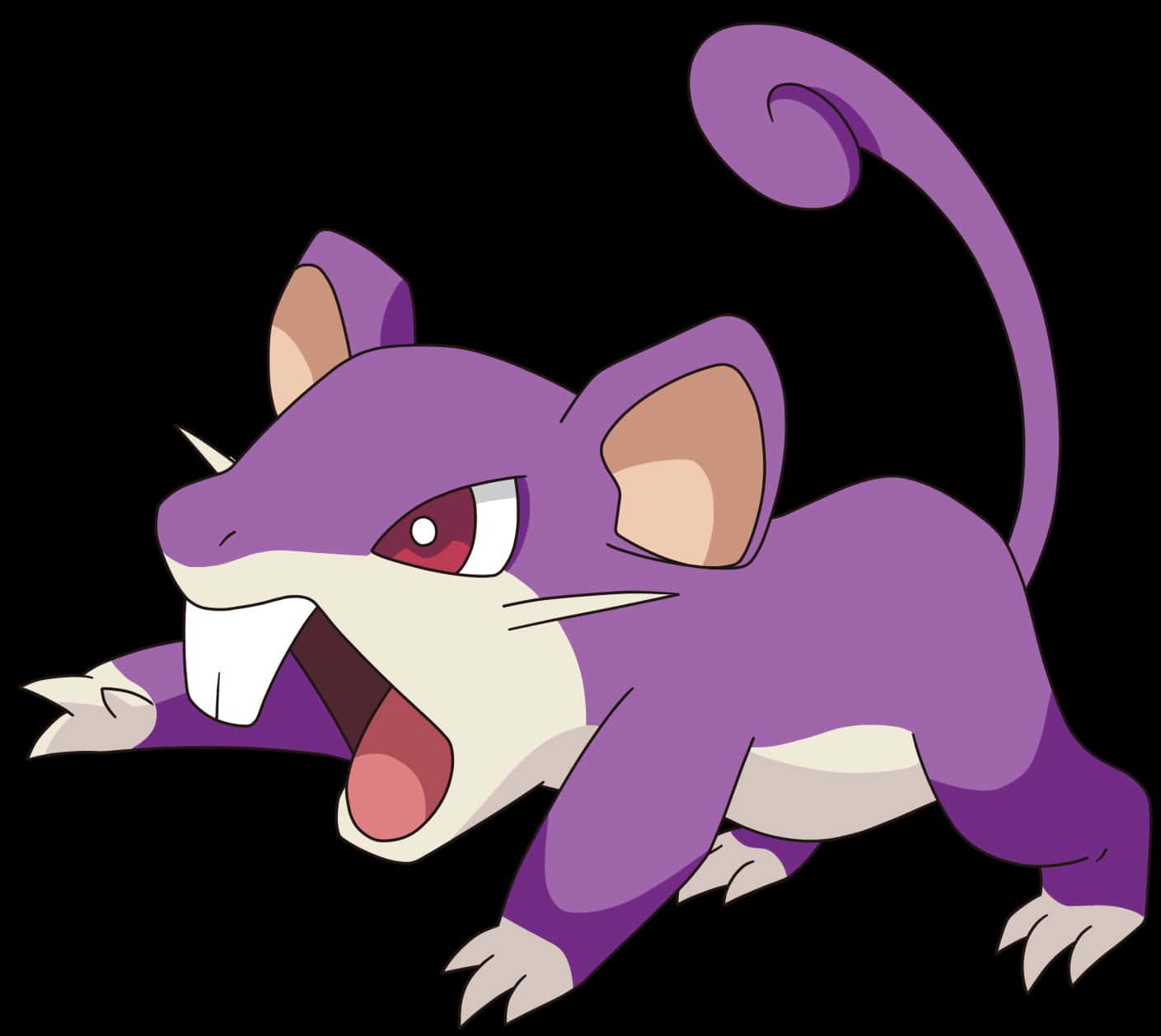 Pokemon Rattata With Purple Fur On A White Background Wallpaper