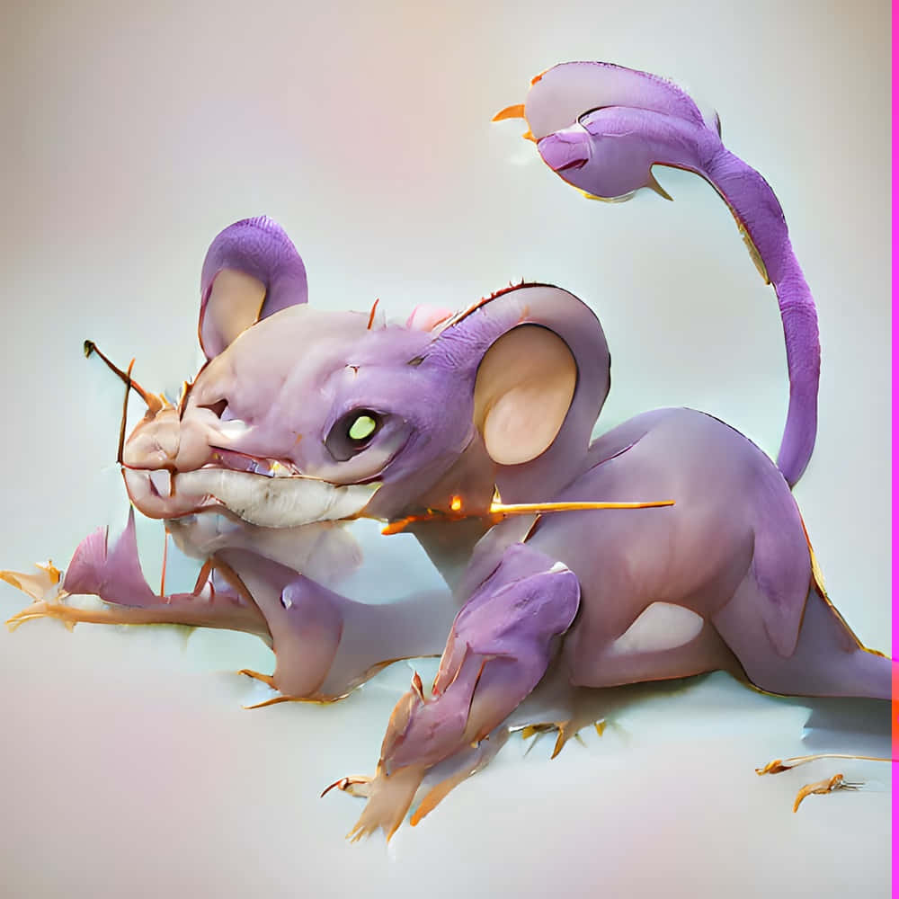 Pokémon Rattata Wounded With Wood Pierced On Its Face Wallpaper