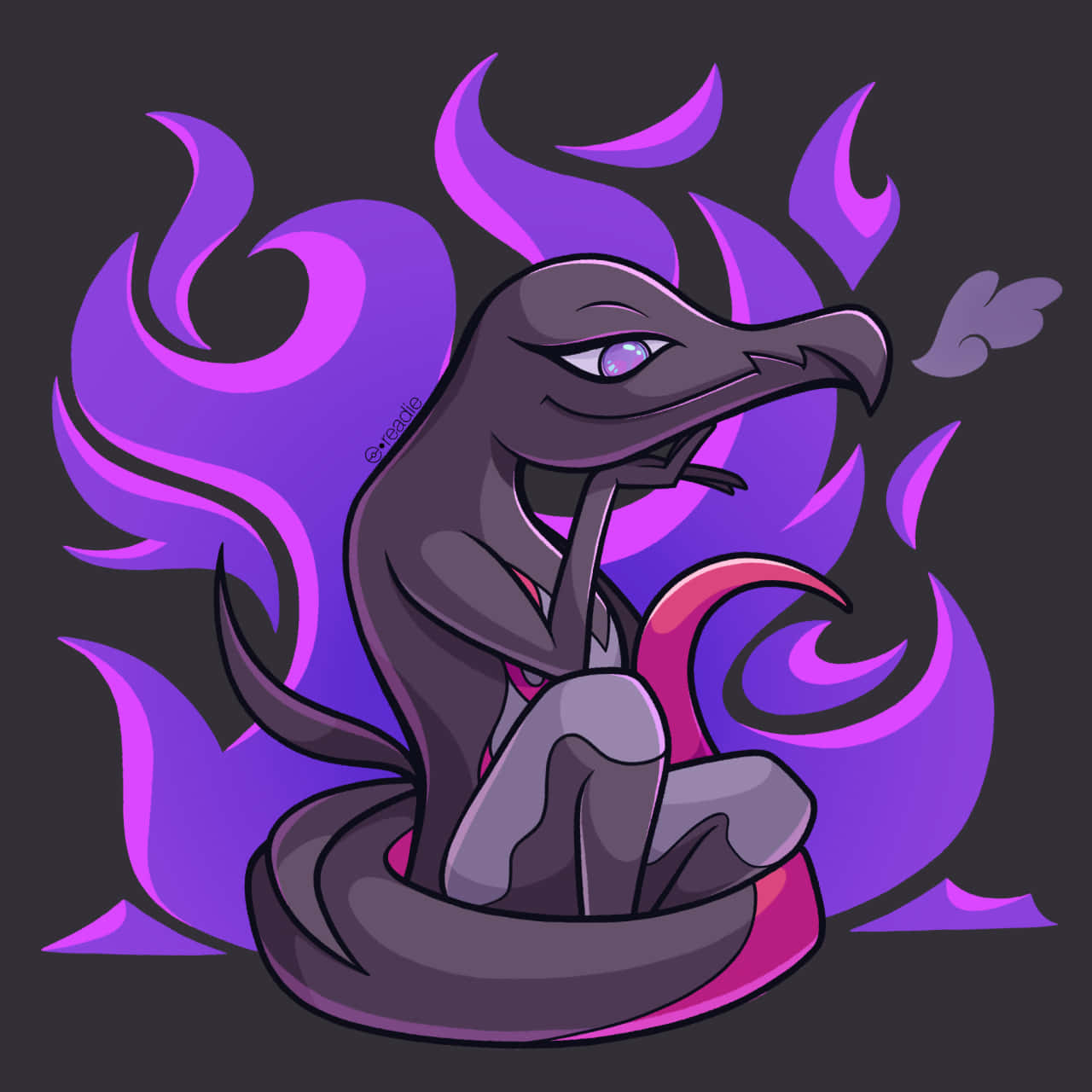 Pokémon Salazzle With Purple And Blue Flames Wallpaper