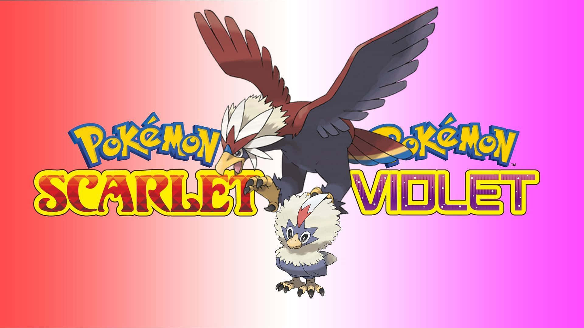 Pokémonescarlata Y Violeta; Braviary Y Rufflet Fondo de pantalla