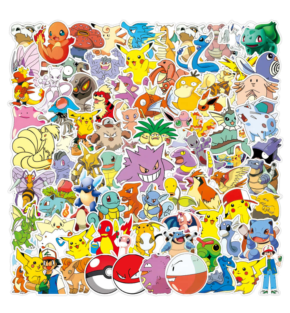 Pokemon Stickers 1000 X 1080 Wallpaper Wallpaper