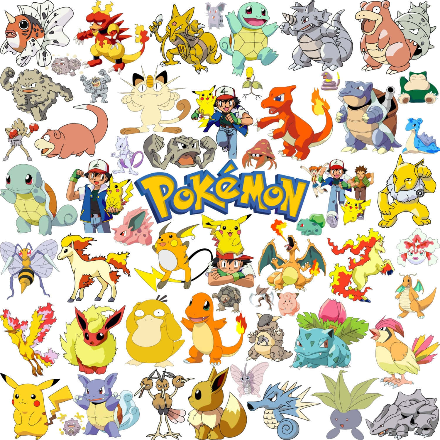 Pokemon Stickers 1500 X 1500 Wallpaper Wallpaper