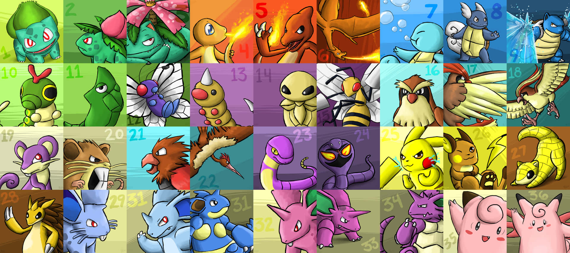 Pokemon Stickers 4500 X 2000 Wallpaper Wallpaper
