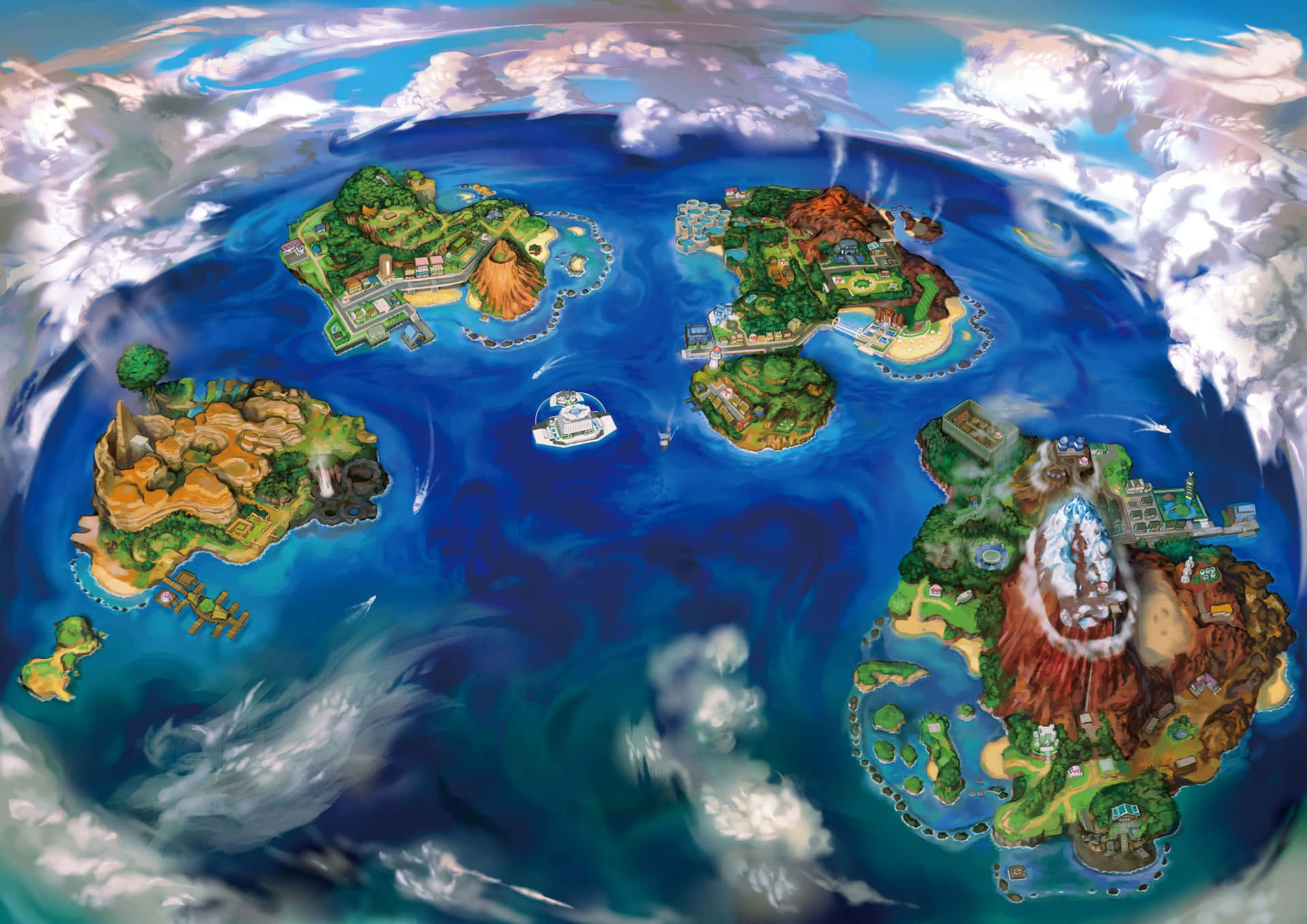 Pokemon Sun And Moon Map Wallpaper