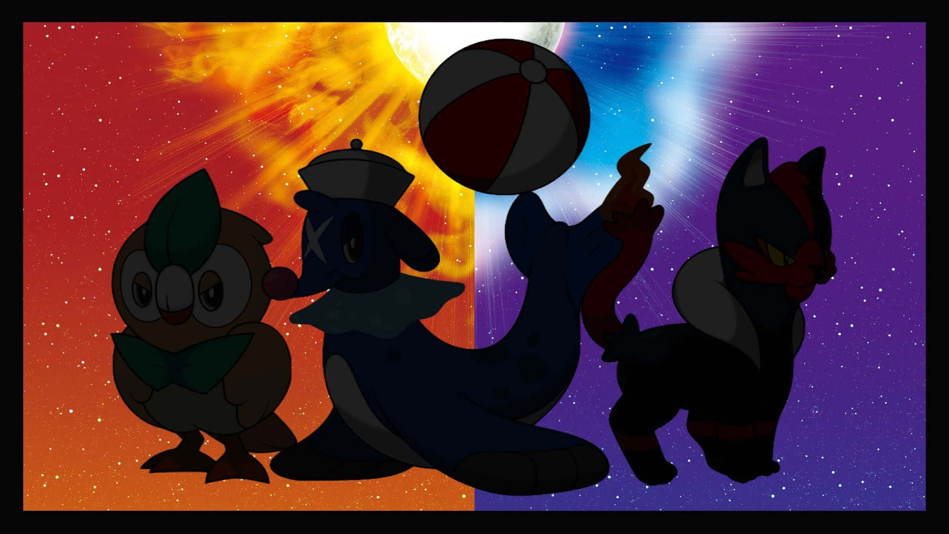Pokemonsonne Und Mond Starter Silhouette Wallpaper