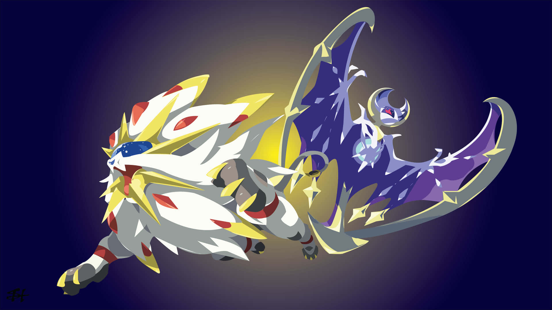 En pokemon med en hvid og gul hale Wallpaper