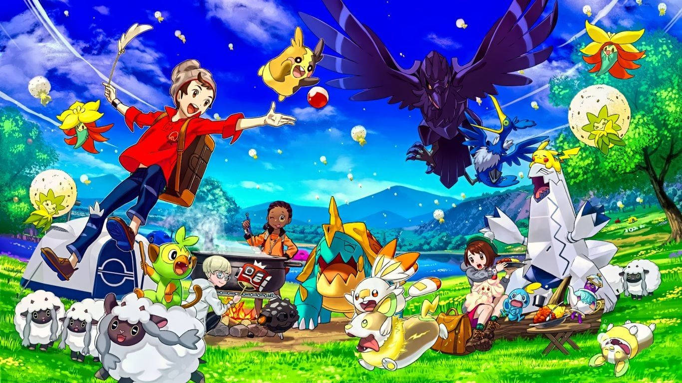 Embrace Nature's Adventures with Pokemon Sword and Shield Wallpaper