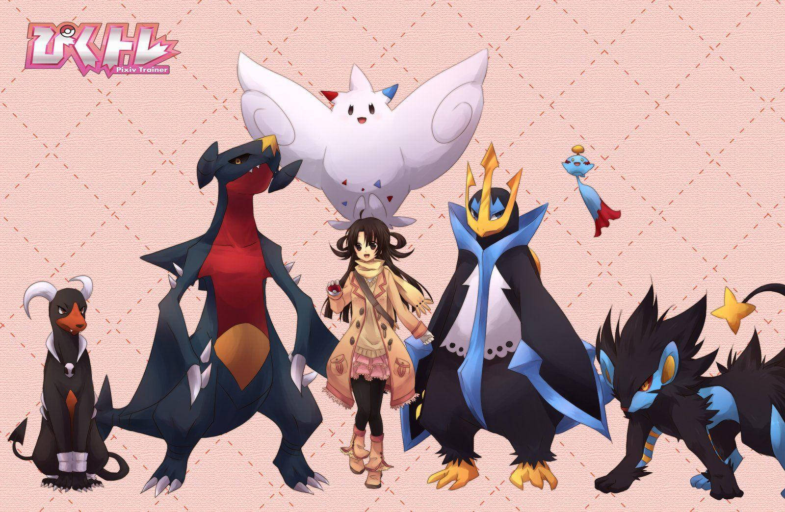 Pokemon Team With Houndoom And Luxray Wallpaper