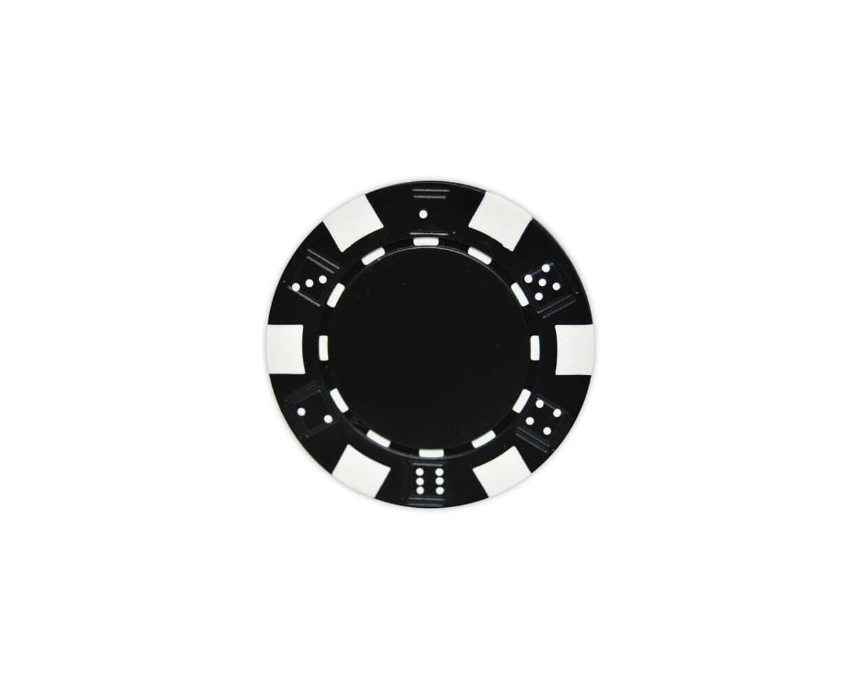 A Black And White Poker Chip On A White Background