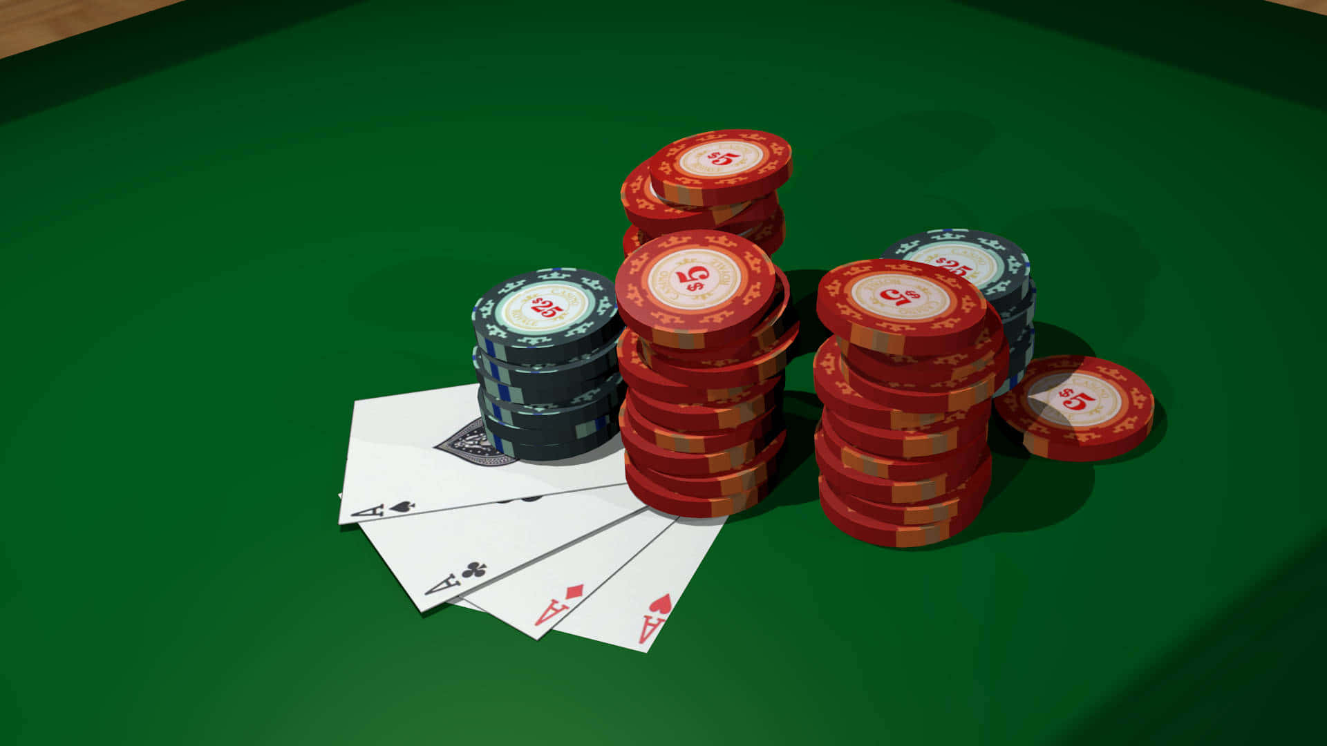 Poker Chipsand Cardson Table Wallpaper