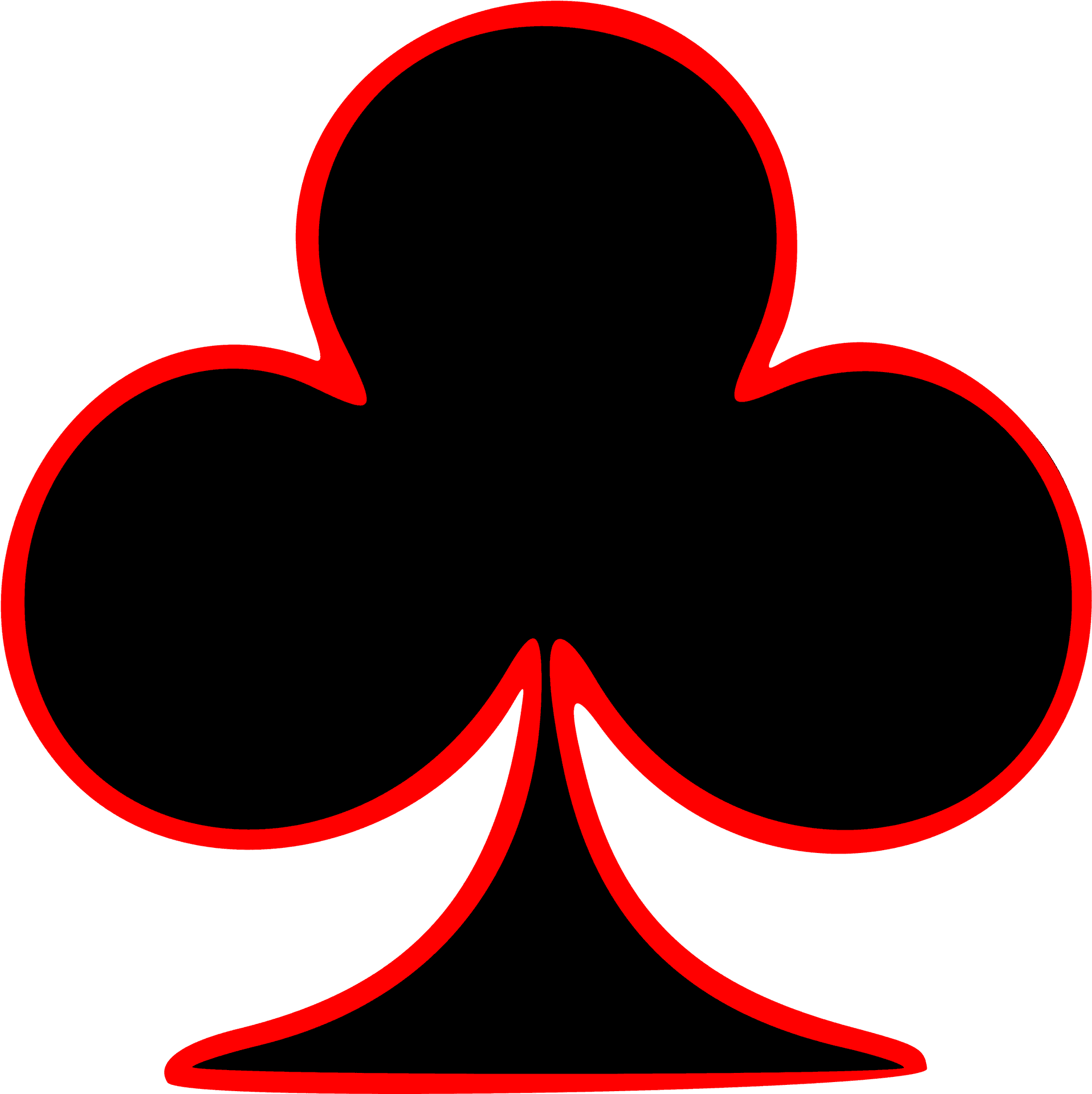 Poker Club Symbol Red Outline PNG