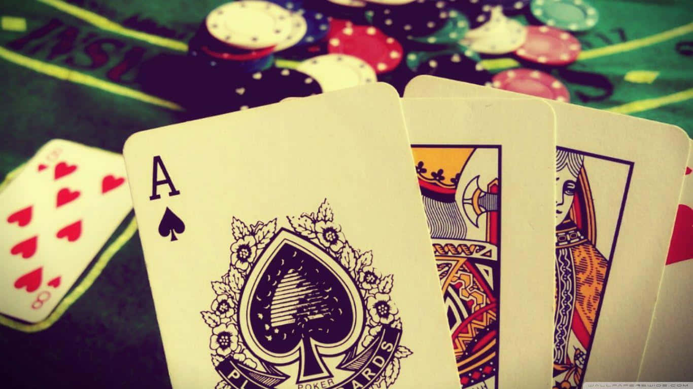 Poker Hand Royal Flush Concept Wallpaper