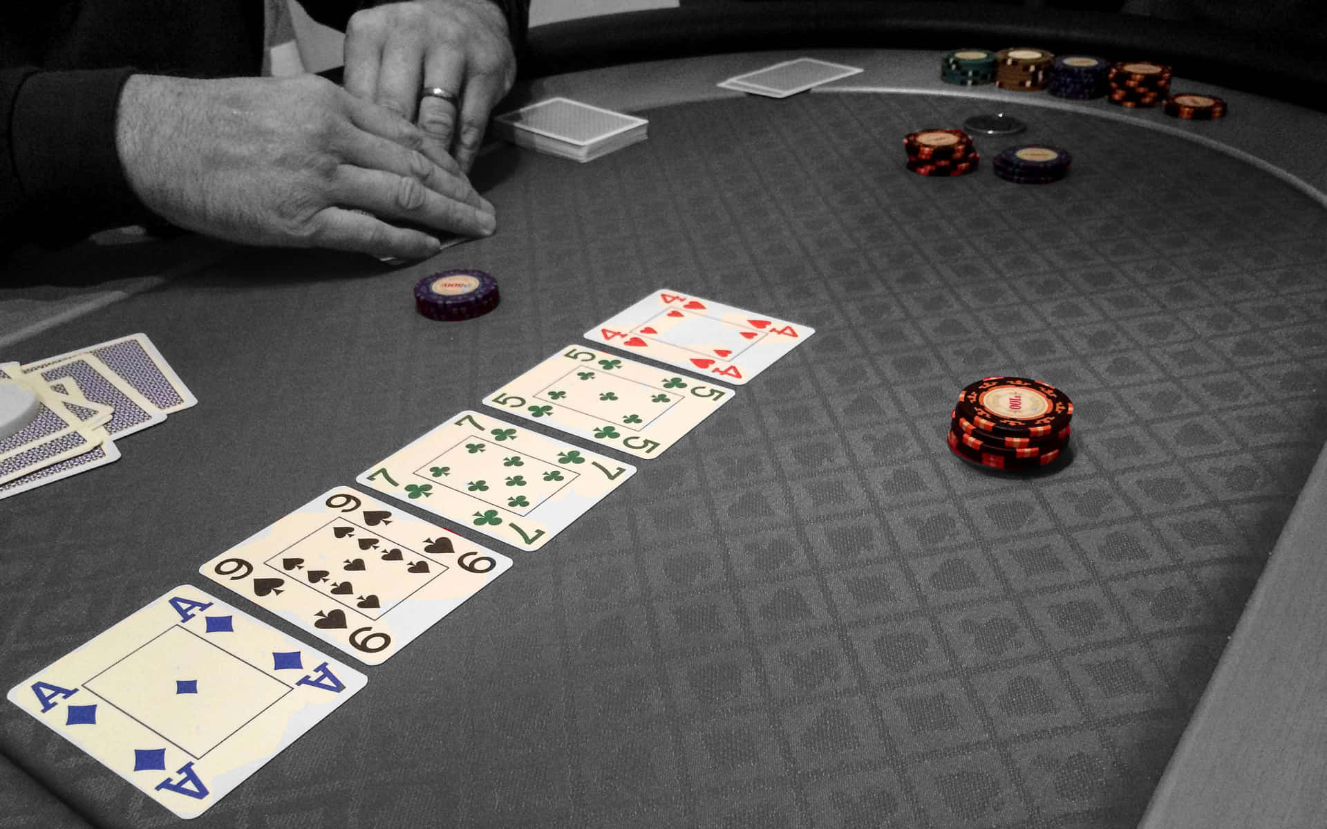 Poker Table Gamein Action Wallpaper