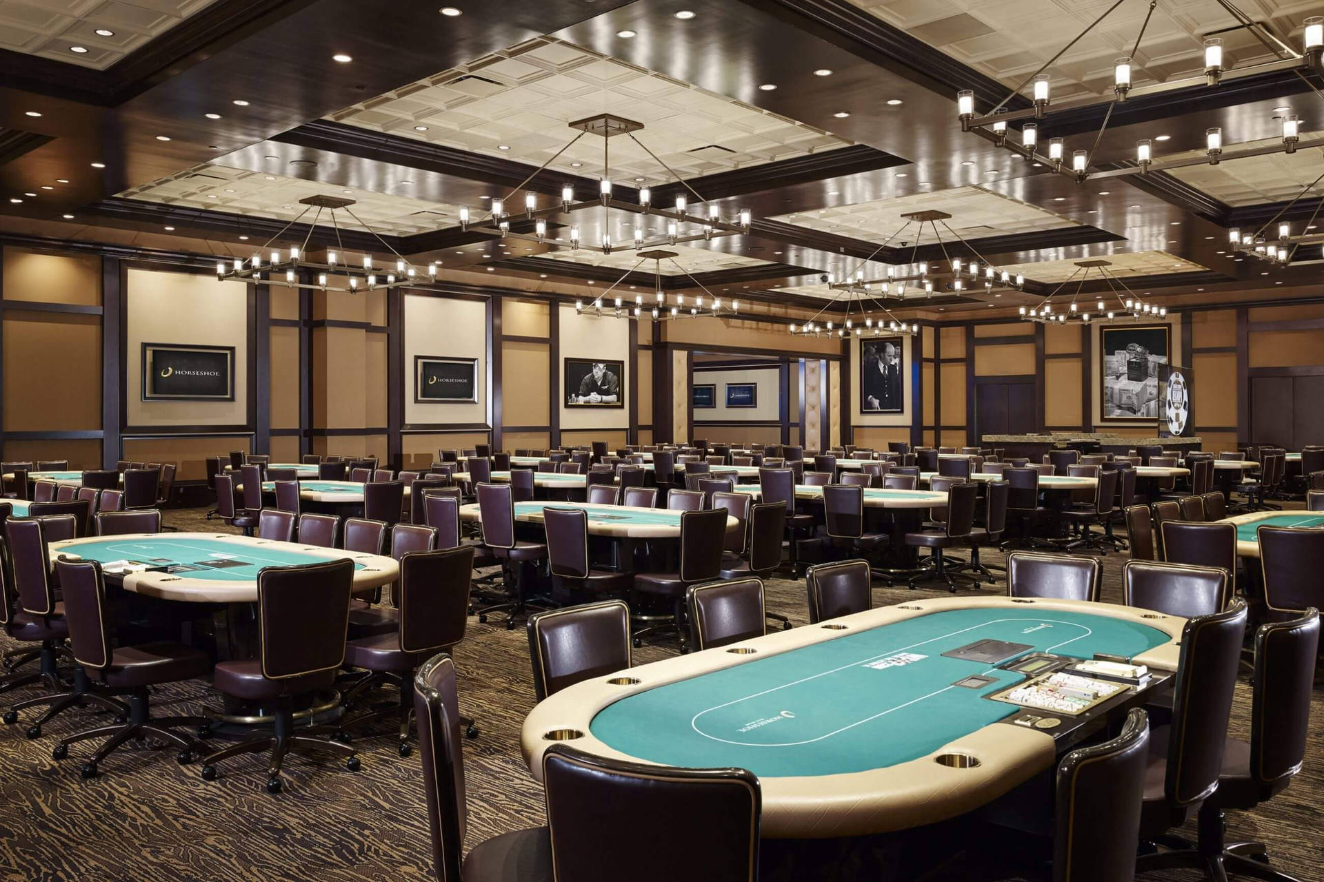 Poker Table In Casino Wallpaper