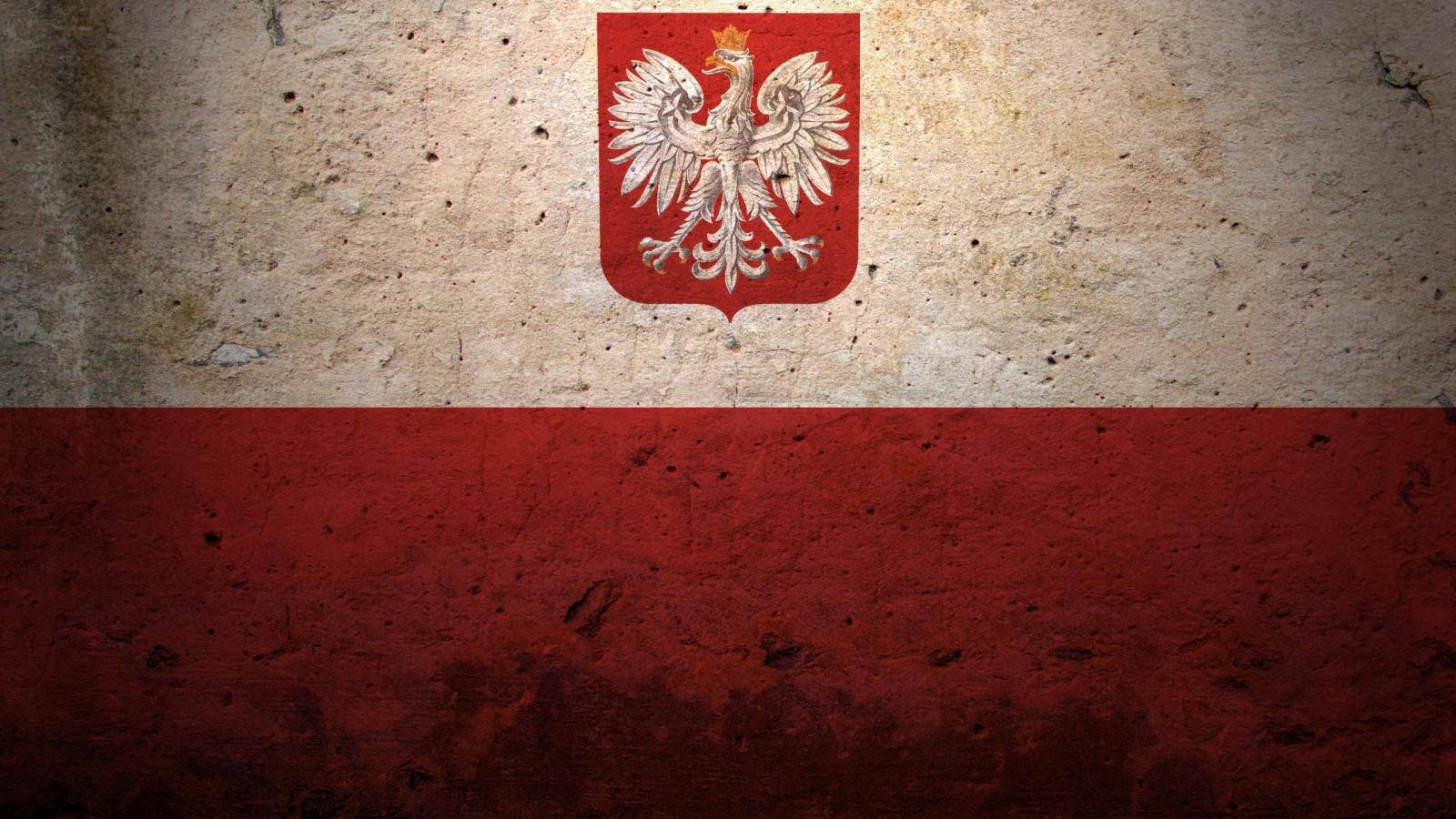 Bandeirada Polônia Envelhecida. Papel de Parede