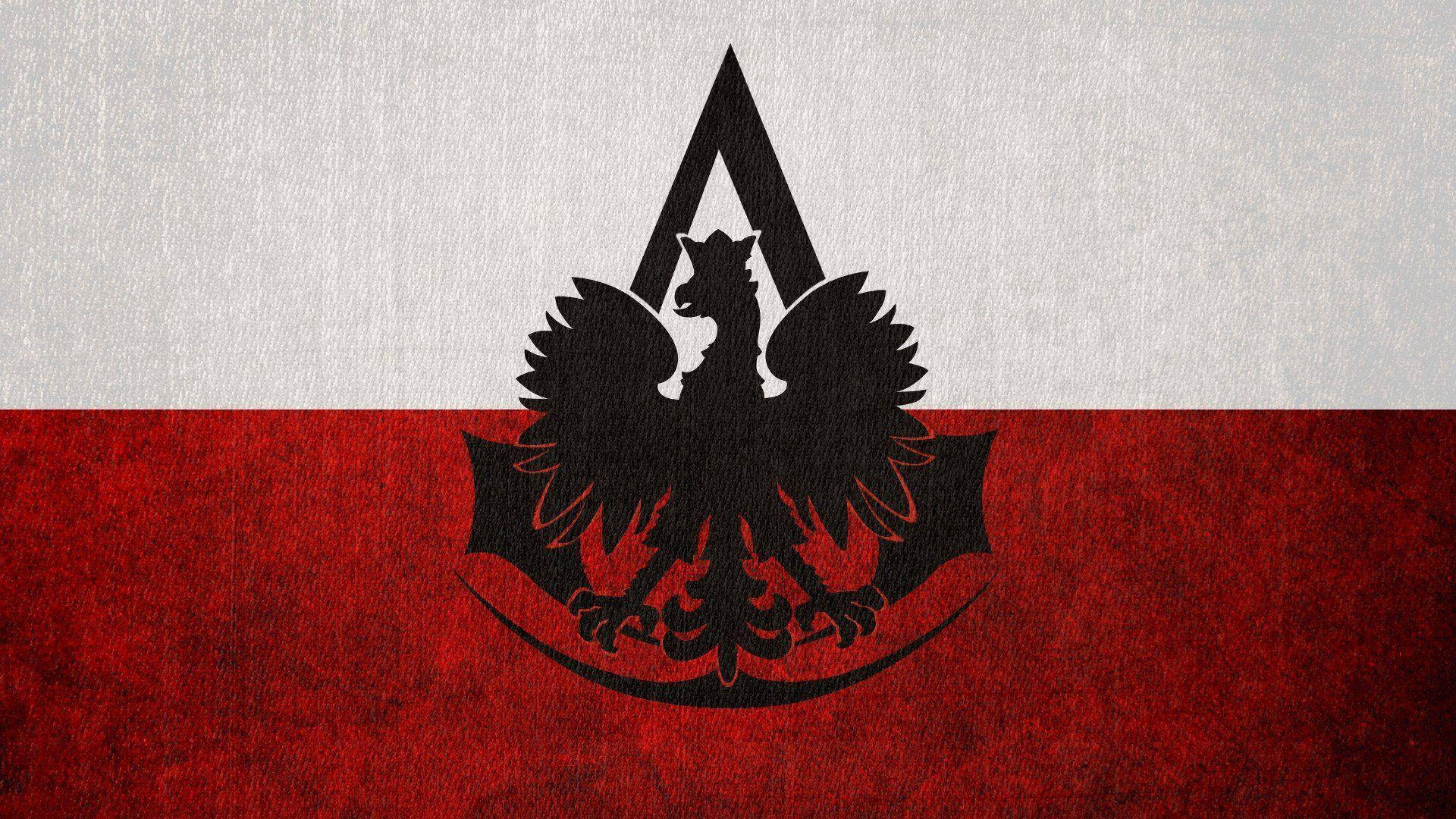 Silhuetada Bandeira Da Polônia. Papel de Parede