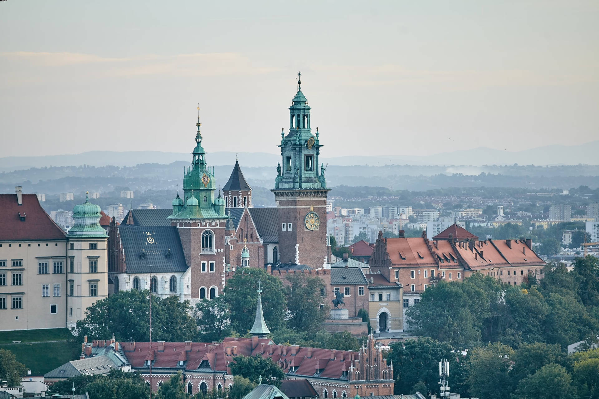 Majestic Wawel Cathedral Tower in Poland Wallpaper