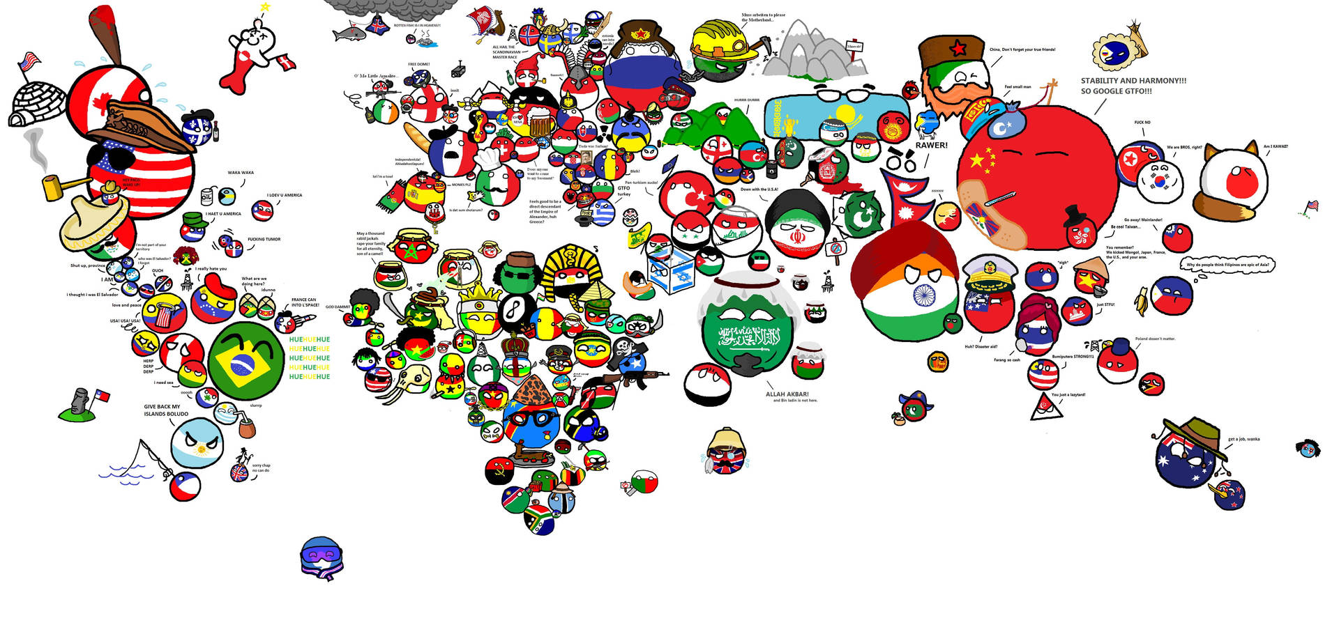 Polandball World Map 4K Wallpaper