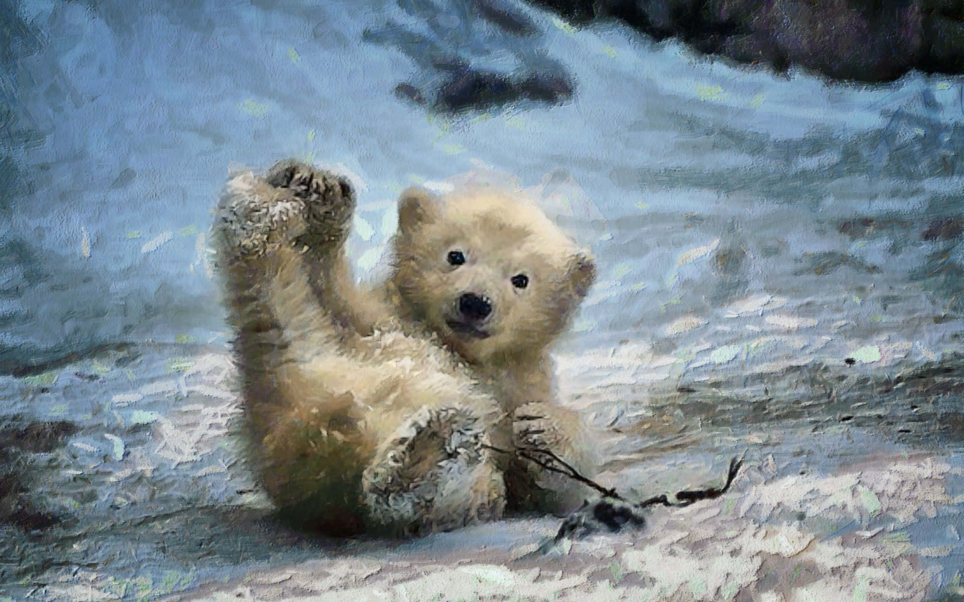 Billedeaf Majestætisk Isbjørn I Sin Naturlige Habitat.