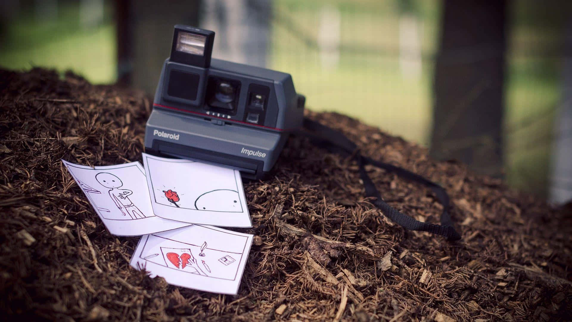 A Polaroid Camera With Papers On It