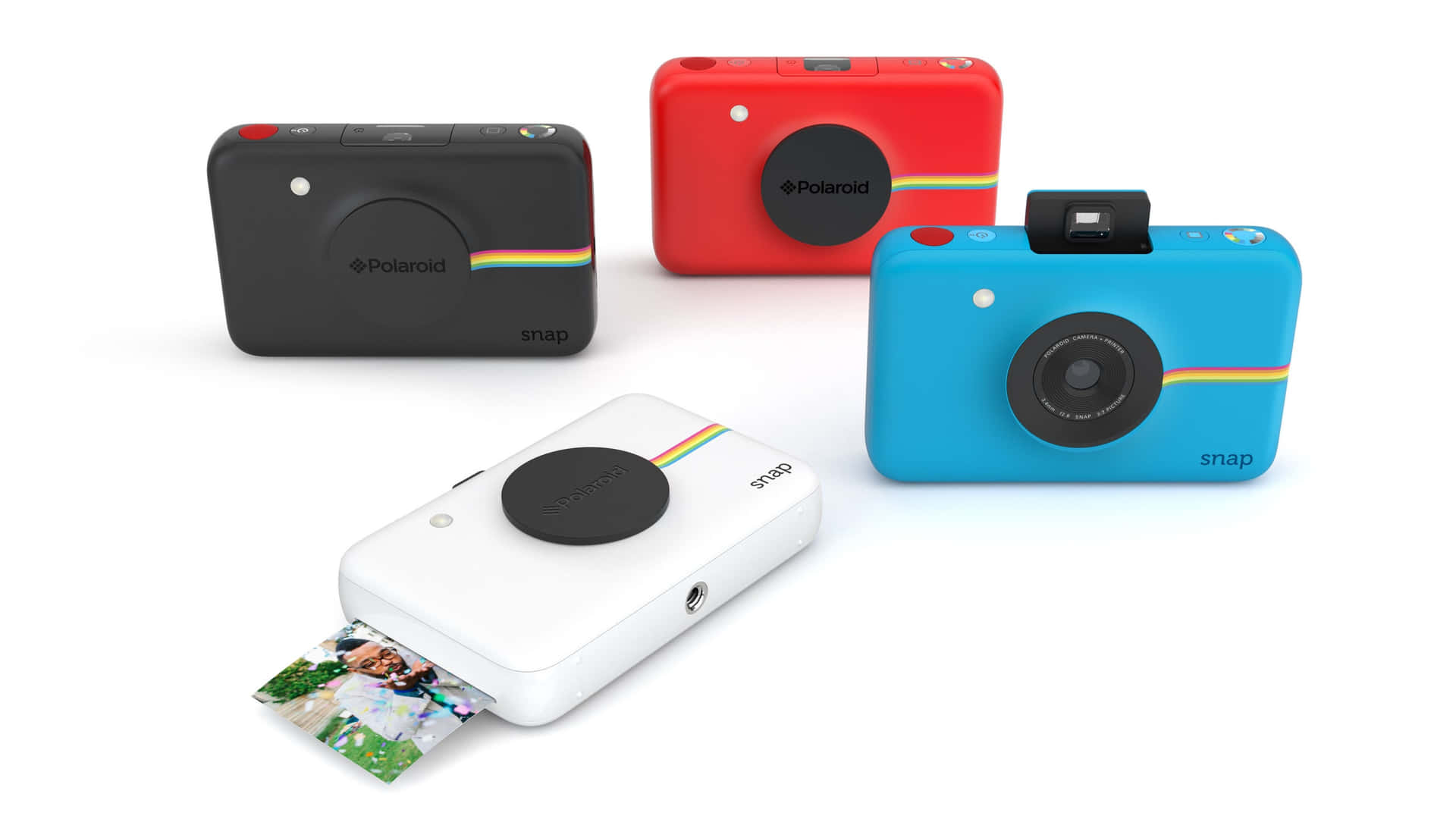 Polaroid Kamera Forskellige Farver Billede Grunge Effekt Tapet