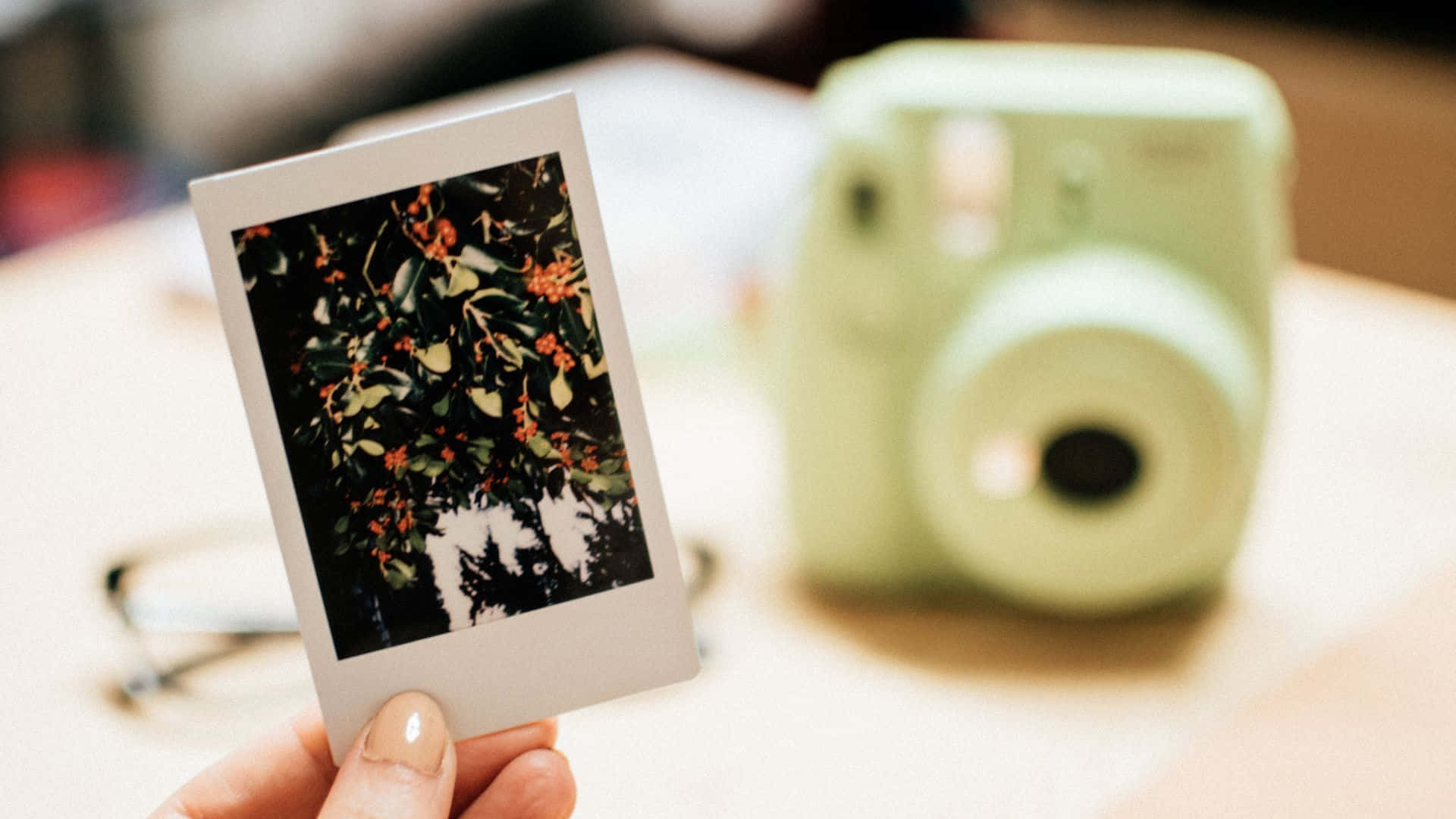 Instax Polaroid kamera Printet Billede Foto 3D-effekt Realistisk wallpaper