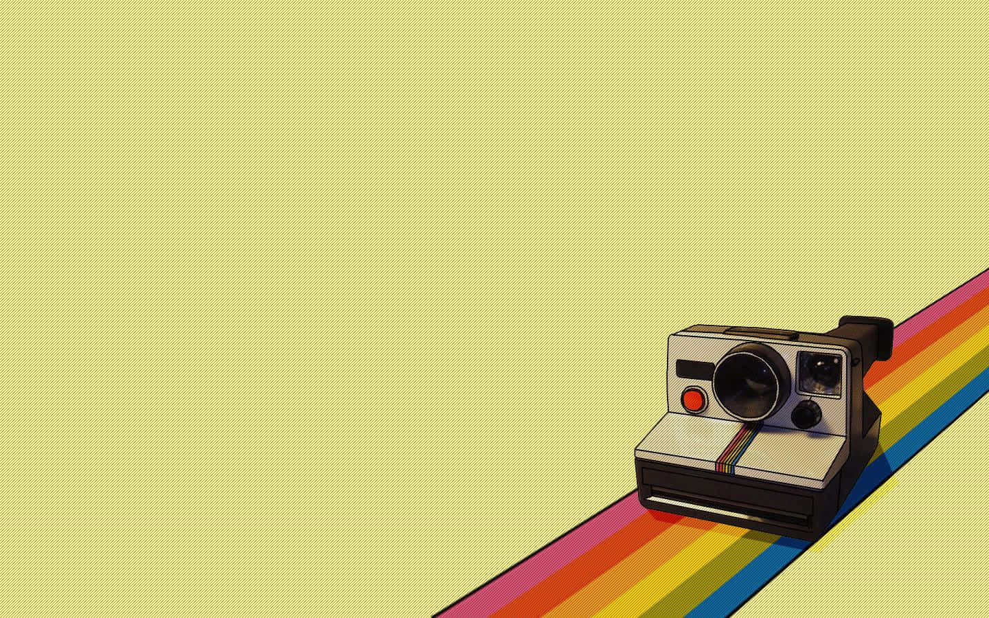 Fotoicona Polaroid Giallo Pastello Con Arcobaleno