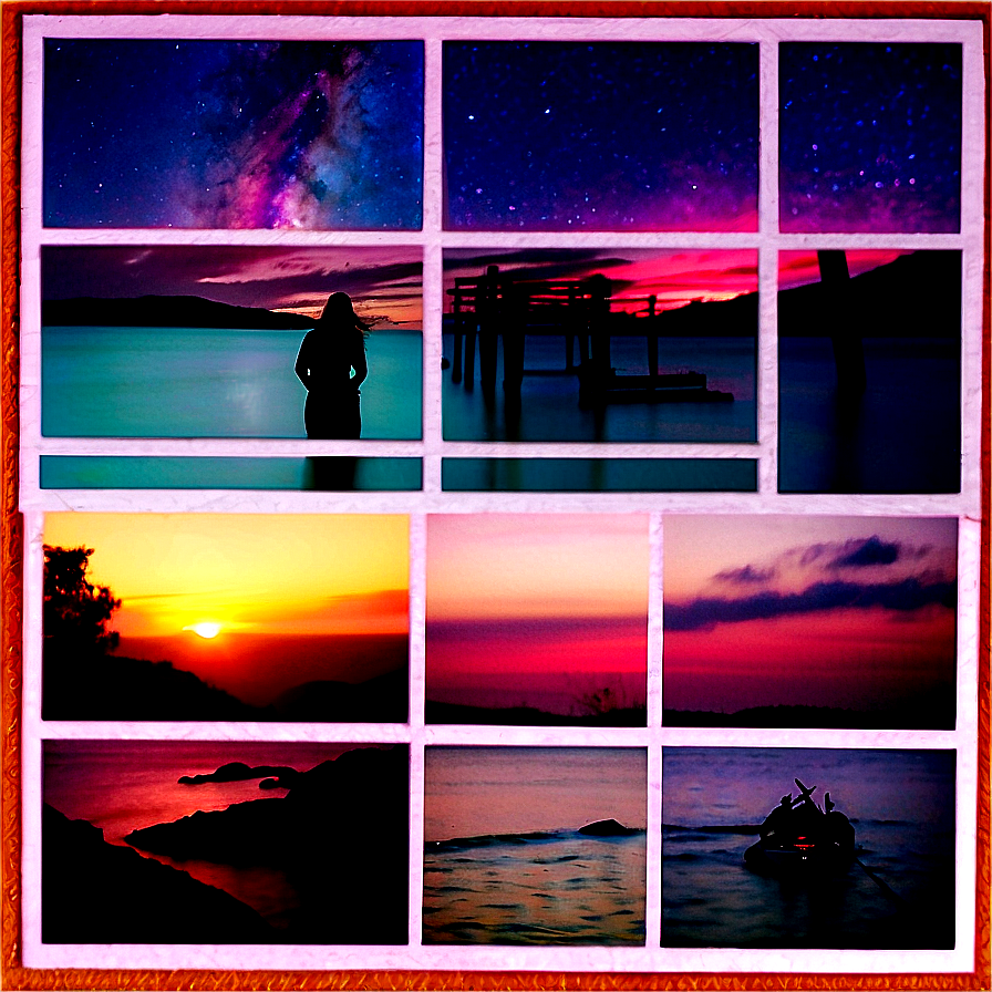 Polaroid Photo Grid Template Png 89 PNG