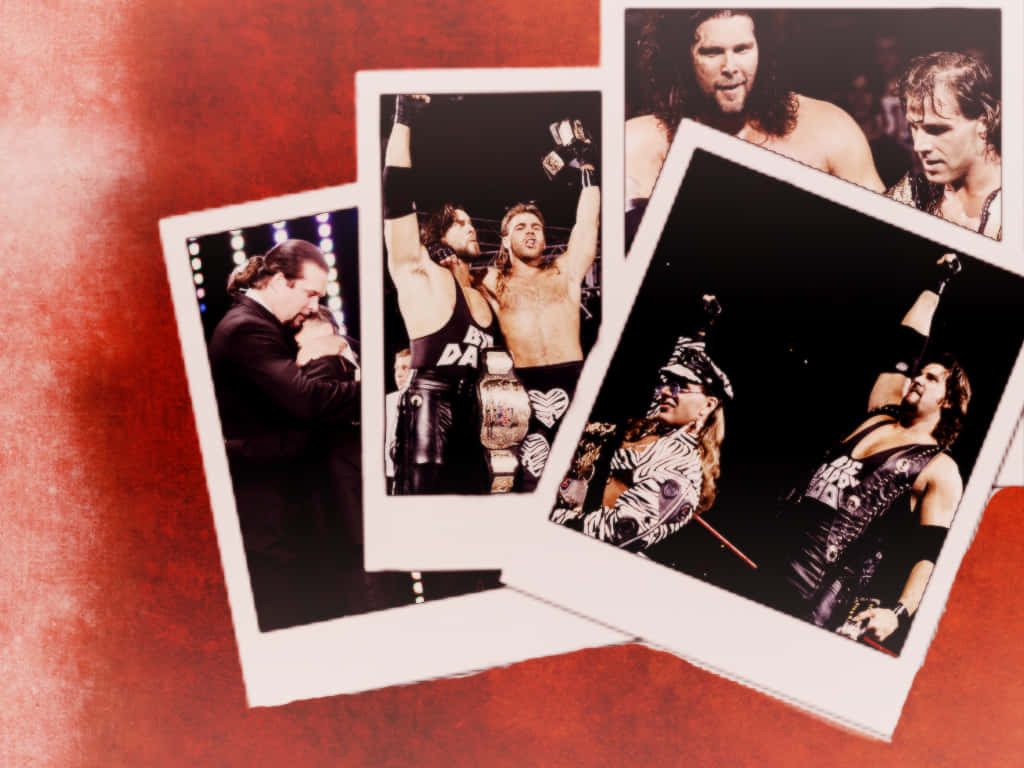 Polaroidfotos Von Kevin Nash Während Seiner Karriere. Wallpaper