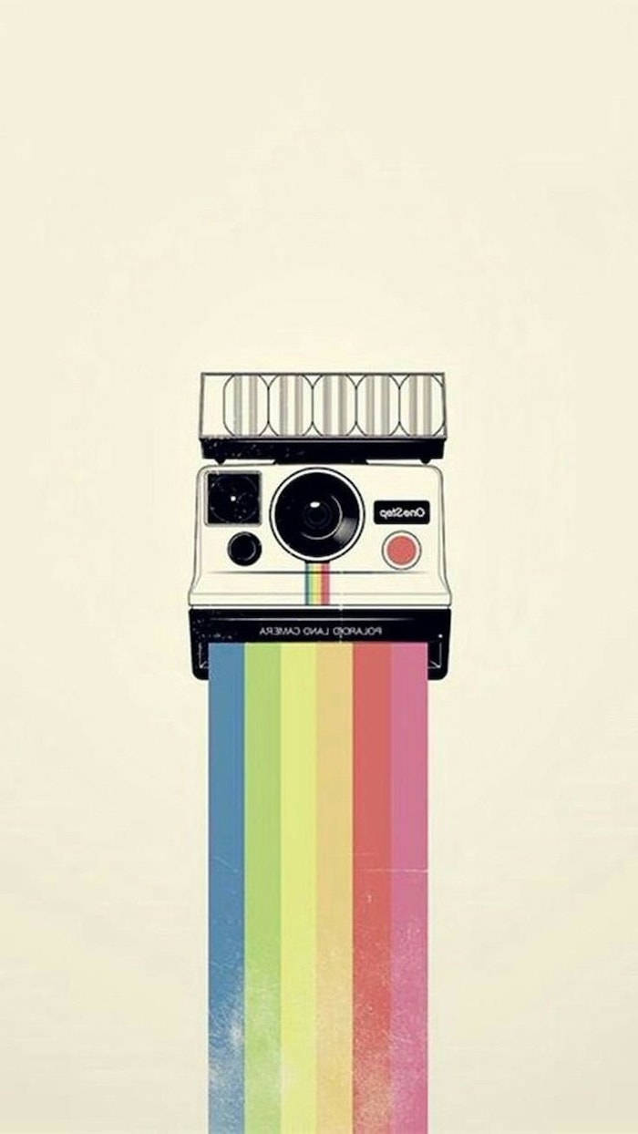 Polaroid Rainbow Girly Iphone Wallpaper