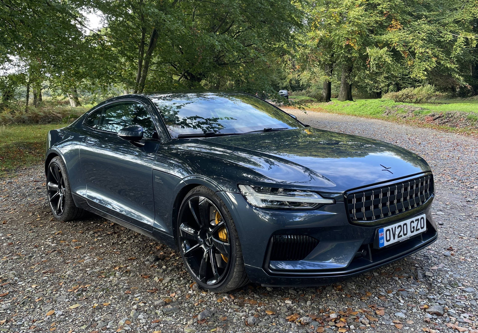 Polestar Car Parked In A Local Park Wallpaper