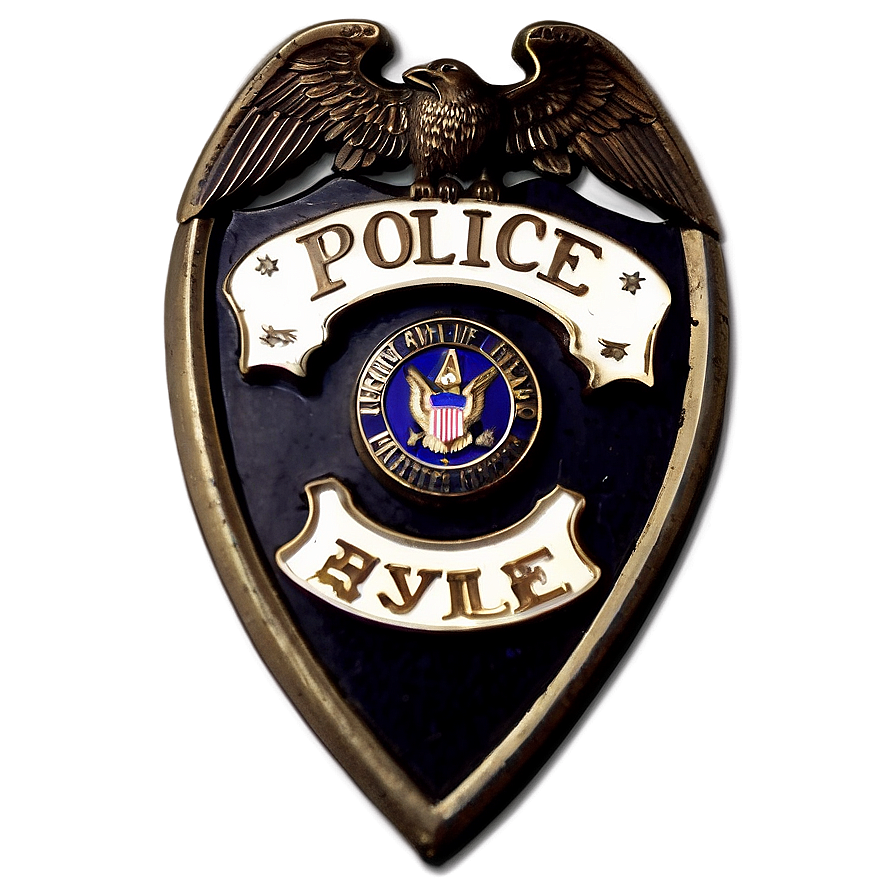 Police Badge On Black Background Png 05252024 PNG