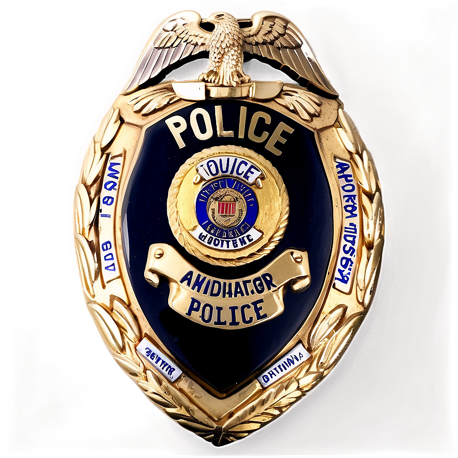 Police Badge On Black Background Png Owc36 PNG