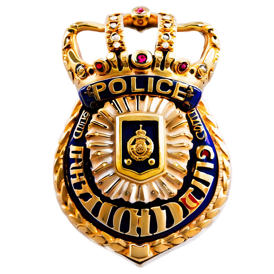 Police Badge With Crown Png 05252024 PNG