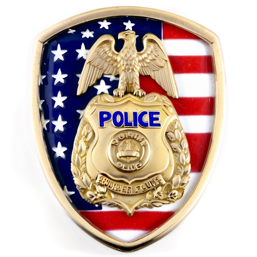 Police Badge With Flag Png Cqc PNG