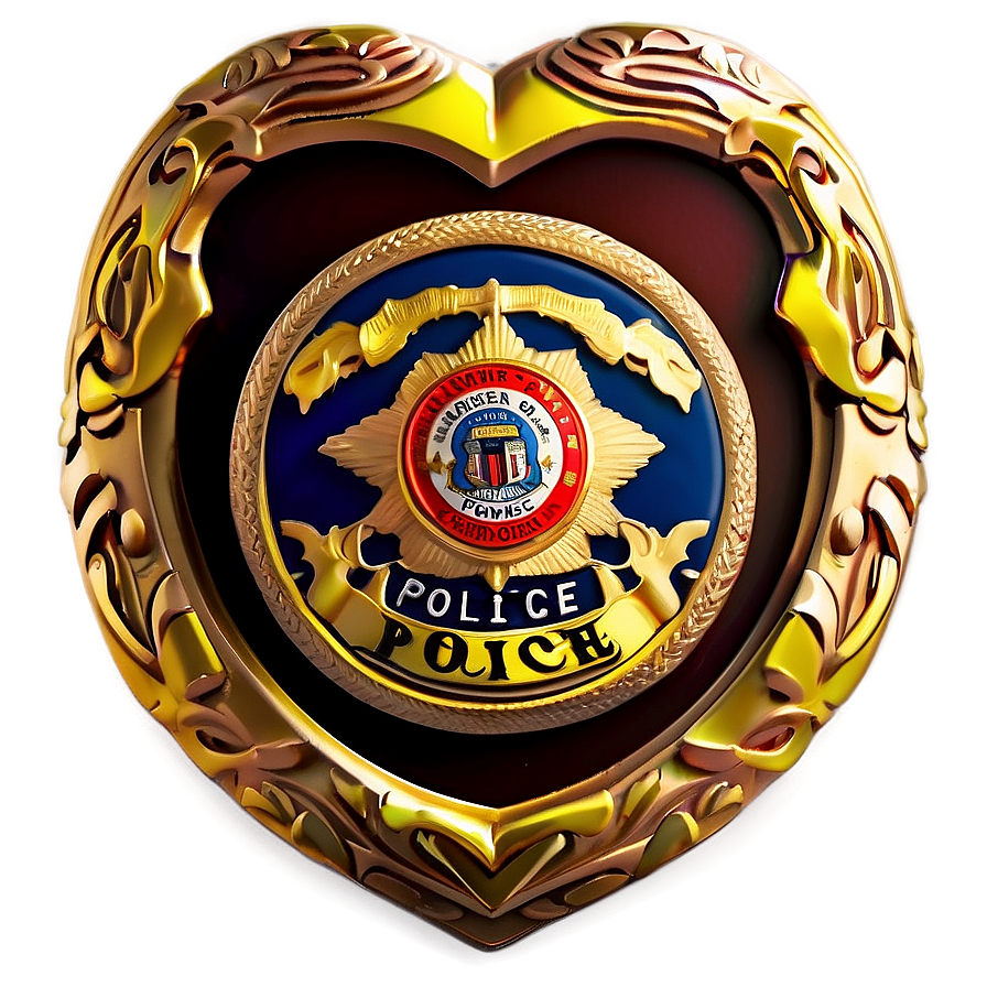 Police Badge With Heart Png 05252024 PNG